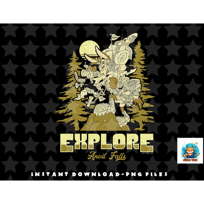 Looney Tunes Wile E. Coyote Explore Anvil Falls Logo png, sublimation, digital download.jpg