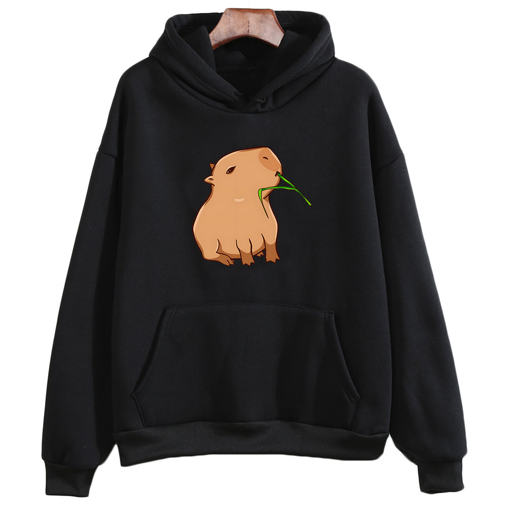 Capybara Hoodie, Cute Capybara Hoodie Print, Capybara Vintage Tee, Capybara Long Sleeve, Pet Lover Gift, Animal Hoodie, Cute Capybara Gift - 1.jpg