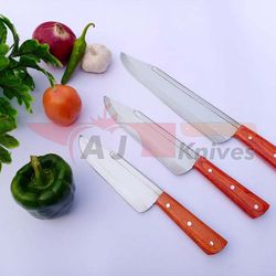 custom handmade personalization chef knife set stainless steel kitchen knives with leather gift knives mk5035a
