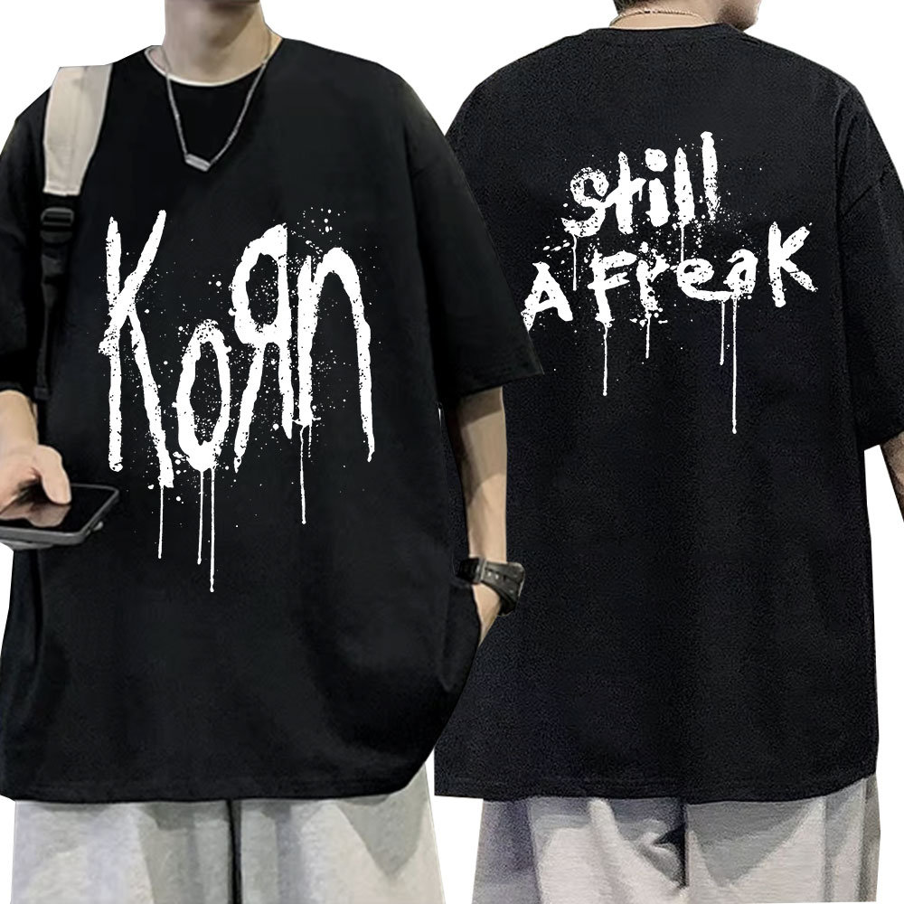 Korn Music Concert Rock Band WORLD TOUR T-Shirt Vintage Metal Gothic Oversized Tee - Unisex Streetwear Short Sleeve Fashion Statement - 1.jpg