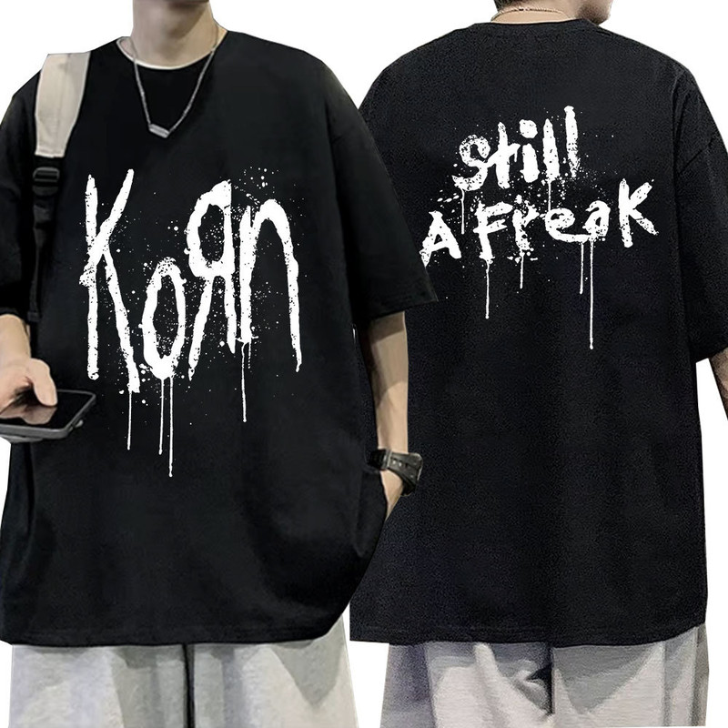 Korn Music Concert Rock Band WORLD TOUR T-Shirt Vintage Metal Gothic Oversized Tee - Unisex Streetwear Short Sleeve Fashion Statement - 1.jpg