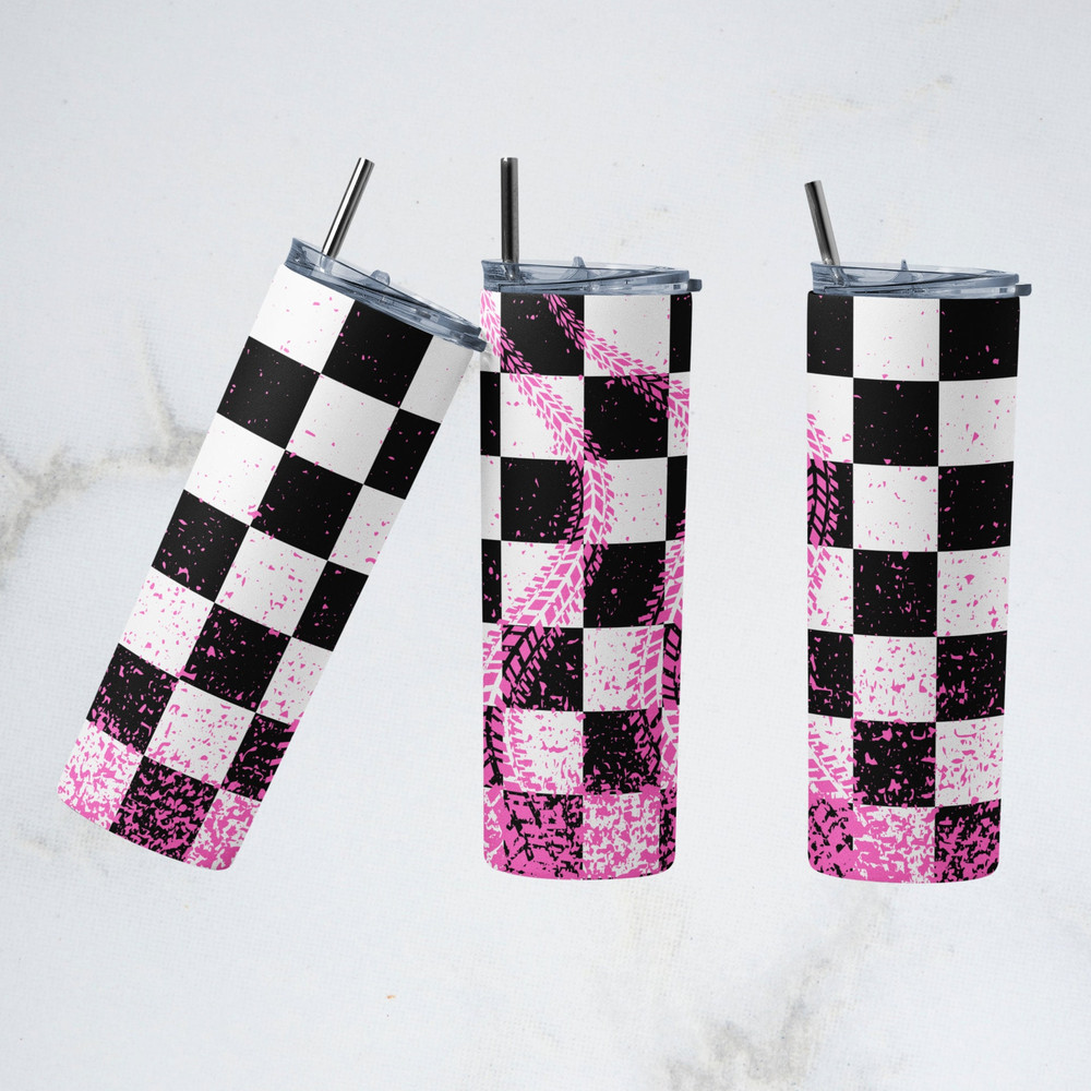 20oz Checkered Flag Tumbler Wrap - Straight Wrap Design - Tumbler PNG Sublimation-2.jpg