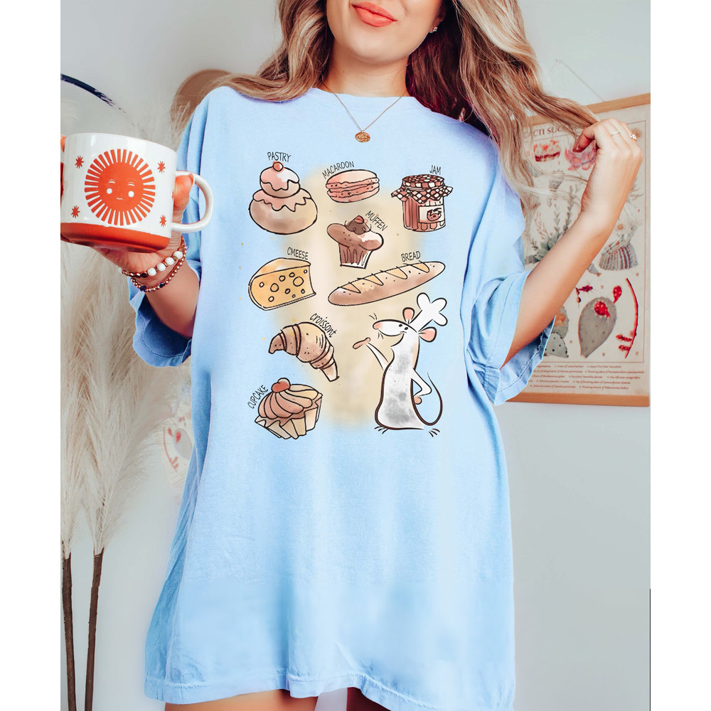 Cute Remy Mouse Chef Watercolor Comfort Color Shirt, Vintage Disney Ratatouille Tee, Walt Disney World T-Shirt, Magic Kingdom Shirt - 3.jpg