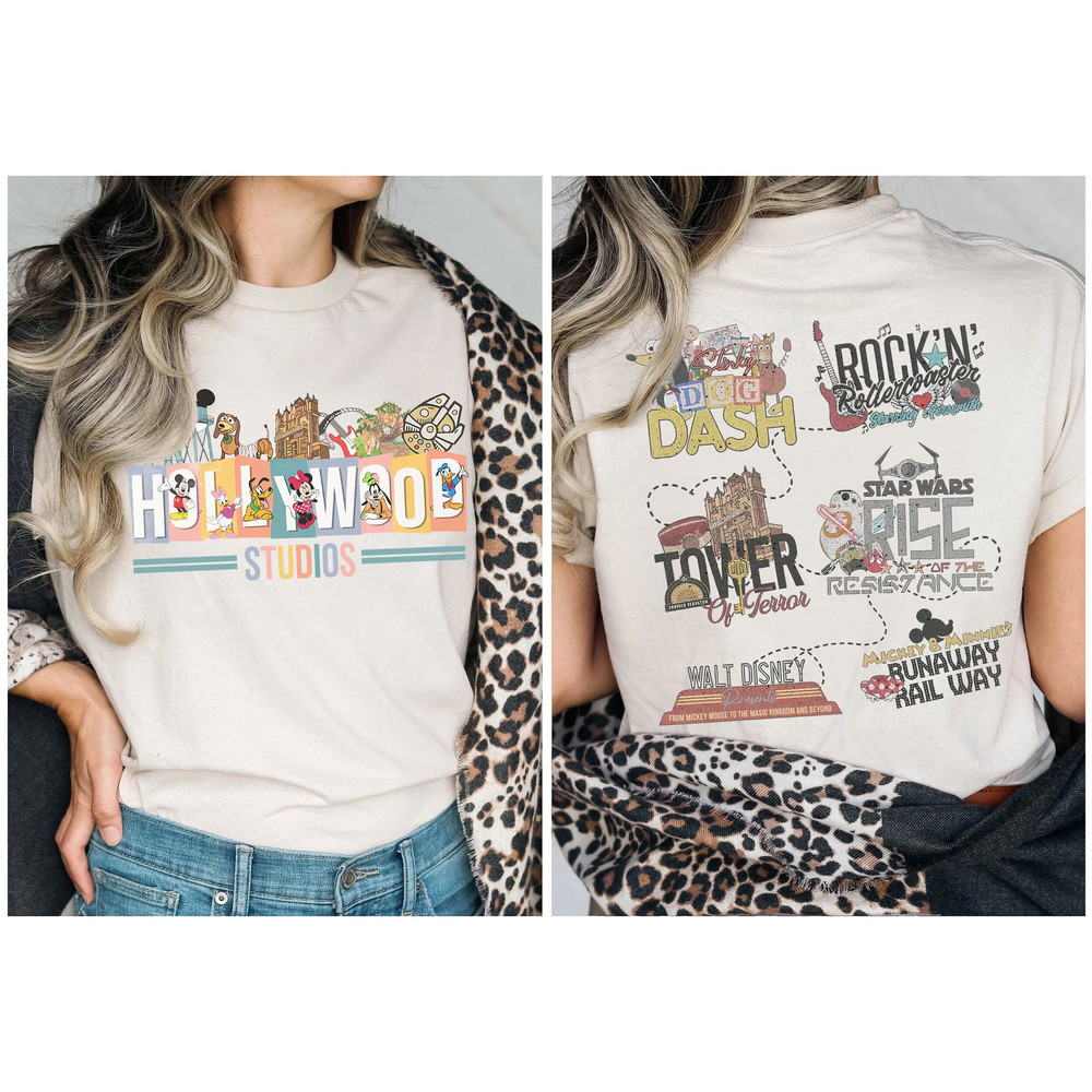 Disney Hollywood Studios Comfort Colors Shirt, Disney Two Sided Shirt , Mickey and Friends Shirt, Vintage Disneyland Shirt - 1.jpg