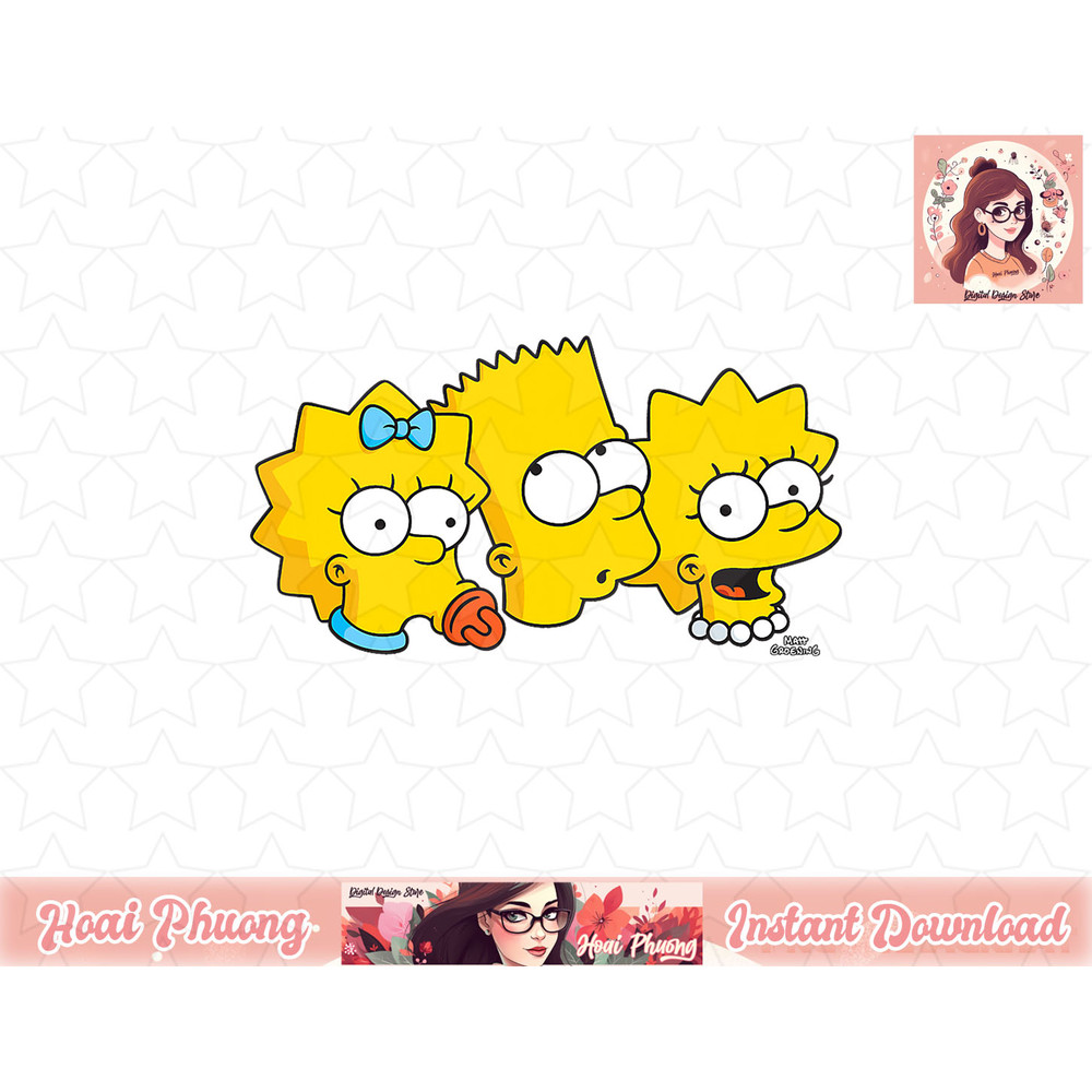 The Simpsons Bart Lisa Maggie png, instant download.jpg
