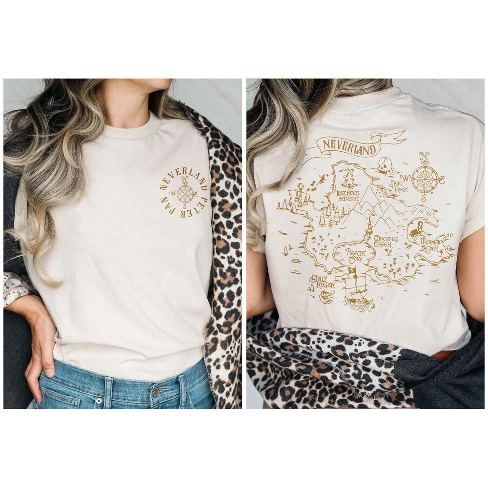 Disney Peter Pan Never Land Map Graphic Shirt, Peter Pan Shirt, Disney Trip Tee, Never Grow Up, Captain Hook shirt, Disneyland Vacation Gift - 2.jpg