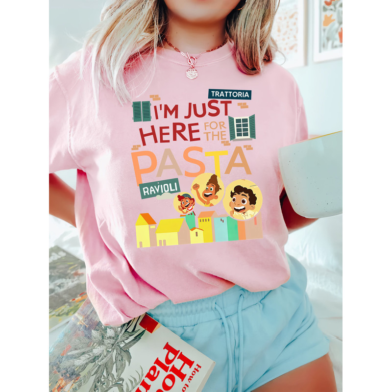 Disney Pixar Luca I'm Just Here For The Pasta Comfort Color Shirt, Disney Luca and Friends Unisex T-Shirt, Disneyland Family Trip 2023 Tee - 4.jpg