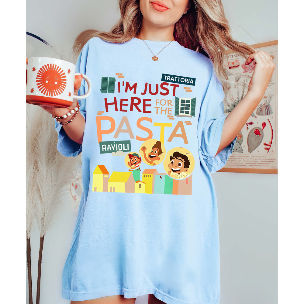 Disney Pixar Luca I'm Just Here For The Pasta Comfort Color Shirt, Disney Luca and Friends Unisex T-Shirt, Disneyland Family Trip 2023 Tee - 5.jpg