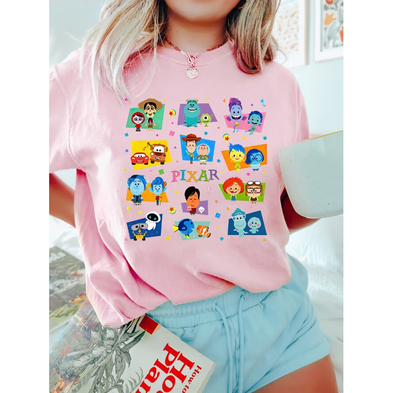 Disney Pixar Movie All Characters Comfort Color Shirt, Disneyland Family Trip 2023 Shirt, Disney Pixar Movie T-Shirt, Magic Kingdom Tee - 5.jpg