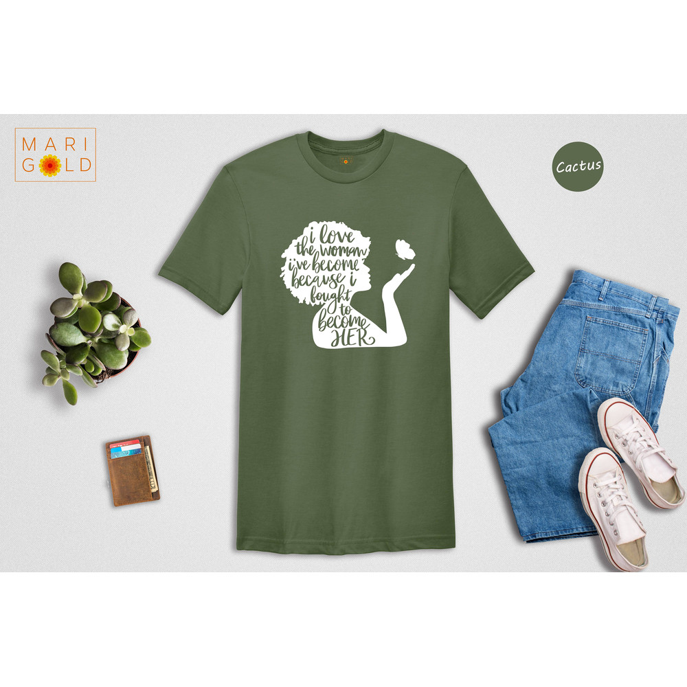 Afro Women Shirt, I love the Woman Shirt, Afrocentric Women, Empowered Women Shirt, Afro Black Shirt, Black Women Tee, Feminist Shirt - 3.jpg