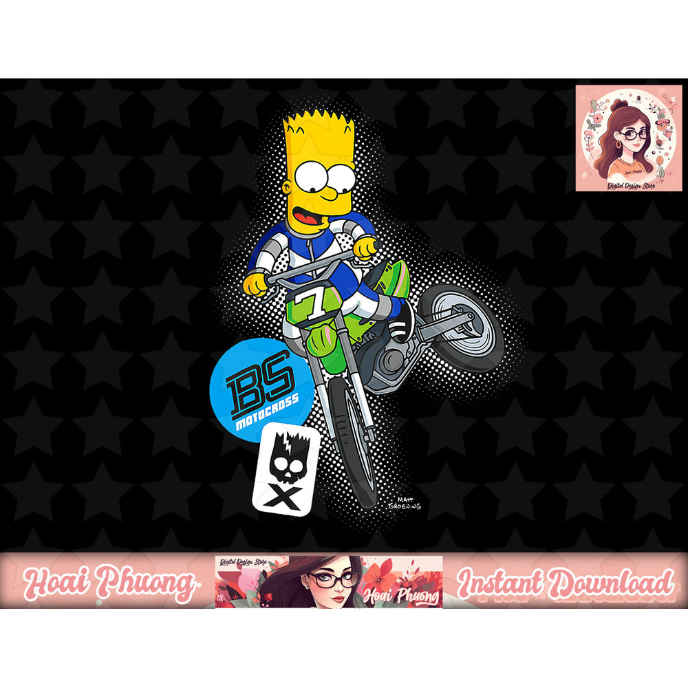 The Simpsons Bart Simpson BMX Motocross Racing png, instant download.jpg