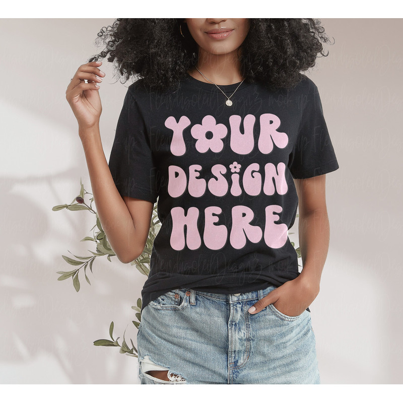 Bella Canvas 3001 Black tshirt Mockup black women tshirt Mockup black model Mockup 3001 T-shirt Mock up - 1.jpg