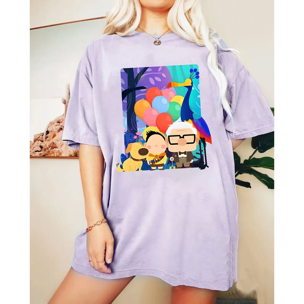 Pixar Carl Russell Dug Kevin Comfort Color Shirt, Retro Up Paradise Falls Unisex T-Shirt, Magic Kingdom Shirt, Disney Family Trip 2023 Tee - 4.jpg