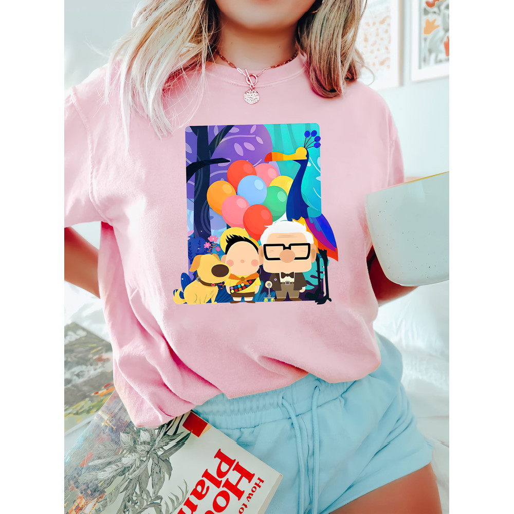 Pixar Carl Russell Dug Kevin Comfort Color Shirt, Retro Up Paradise Falls Unisex T-Shirt, Magic Kingdom Shirt, Disney Family Trip 2023 Tee - 5.jpg
