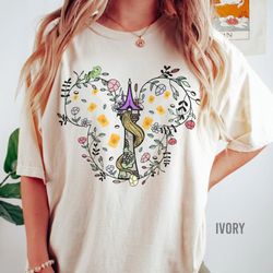 rapunzels tower comfort color t-shirt, princess cast