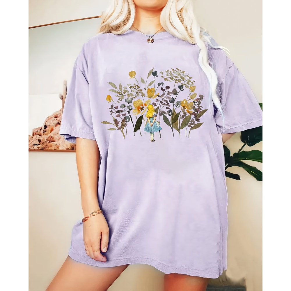 Retro Alice In Wonderland Comfort Colors Shirt, Do You Suppose She's a Wildflower T-Shirt, Disney Floral Tee, Vintage Cottagecore Shirt - 2.jpg