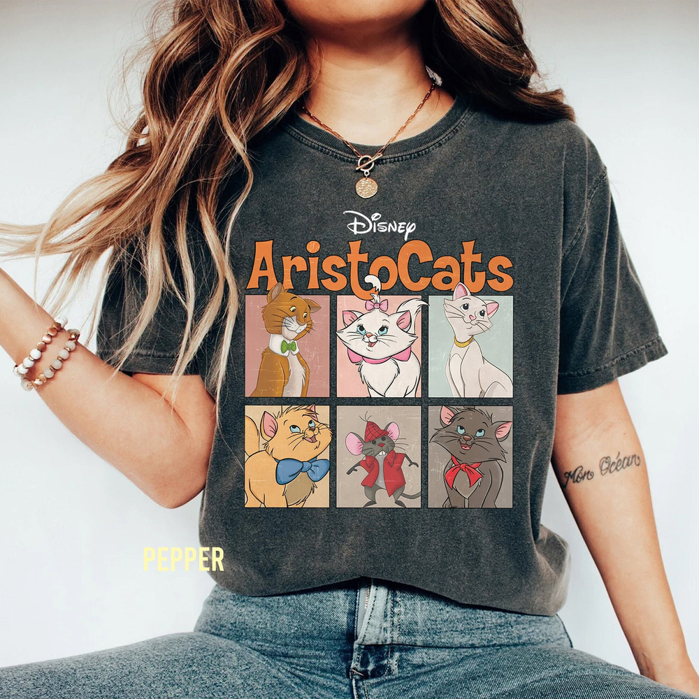 Retro Aristocats Comfort Colors Shirt, Disney Marie Berlioz Toulouse Shirt, Vintage Disneyworld Cats T-shirt, Cat Lovers, Magic Kingdom Tee - 1.jpg