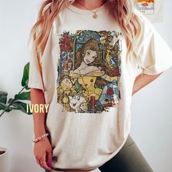 retro disney belle princess watercolor comfort color