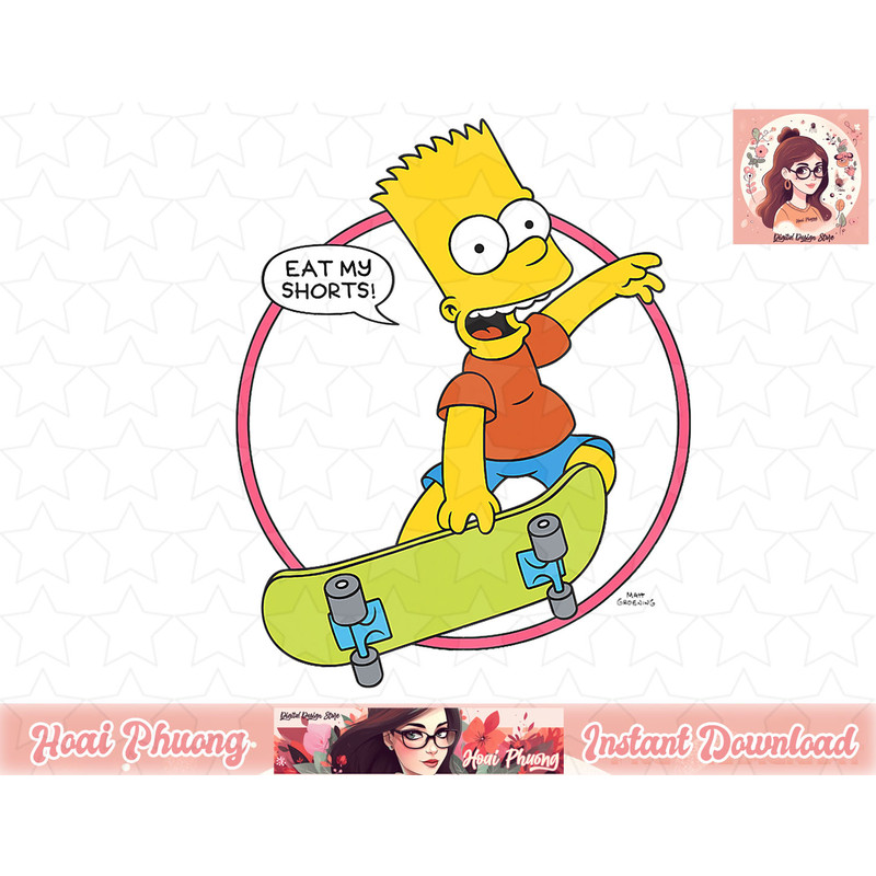 The Simpsons Bart Simpson Eat My Shorts png, instant download.jpg