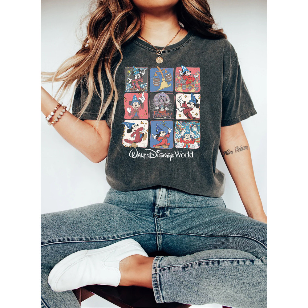 Retro Disney Mickey Fantasia Comfort Colors Shirt, Mickey Stay Magical T-Shirt, Fantasia Sorcerer Shirt, Disneyland Family Trip 2023 Tee - 2.jpg