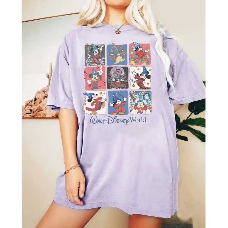 Retro Disney Mickey Fantasia Comfort Colors Shirt, Mickey Stay Magical T-Shirt, Fantasia Sorcerer Shirt, Disneyland Family Trip 2023 Tee - 3.jpg