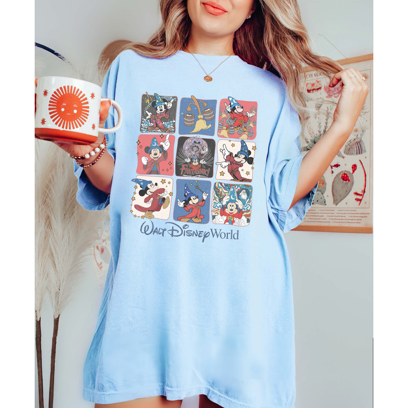 Retro Disney Mickey Fantasia Comfort Colors Shirt, Mickey Stay Magical T-Shirt, Fantasia Sorcerer Shirt, Disneyland Family Trip 2023 Tee - 4.jpg