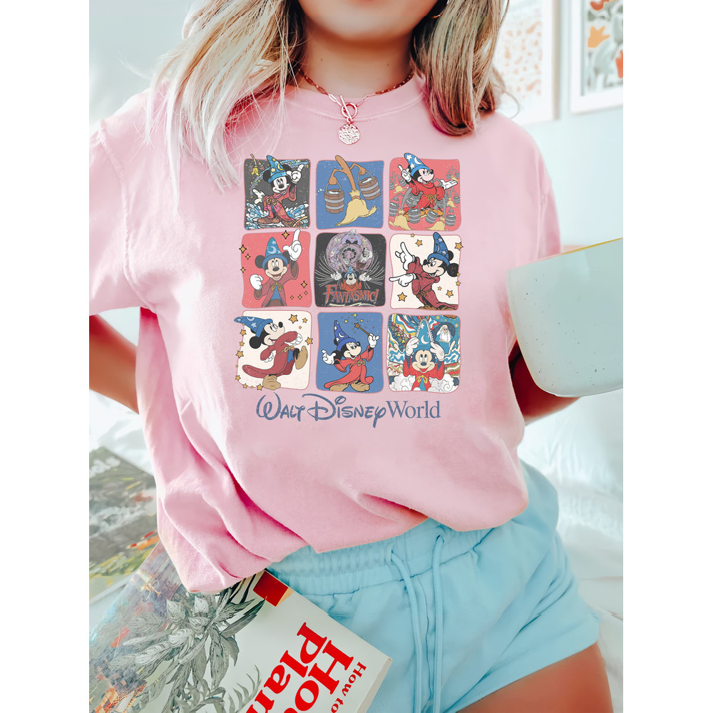 Retro Disney Mickey Fantasia Comfort Colors Shirt, Mickey Stay Magical T-Shirt, Fantasia Sorcerer Shirt, Disneyland Family Trip 2023 Tee - 5.jpg