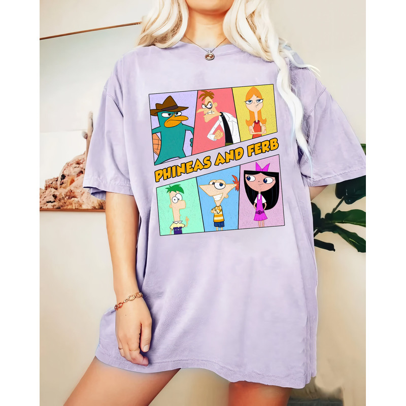 Retro Disney Phineas And Ferb Funny Cartoon Comfort Color Shirt, Disney Perry T-Shirt, Disney Phineas and Ferb Shirt, Disney Family Trip Tee - 2.jpg