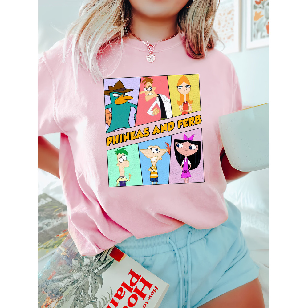 Retro Disney Phineas And Ferb Funny Cartoon Comfort Color Shirt, Disney Perry T-Shirt, Disney Phineas and Ferb Shirt, Disney Family Trip Tee - 3.jpg