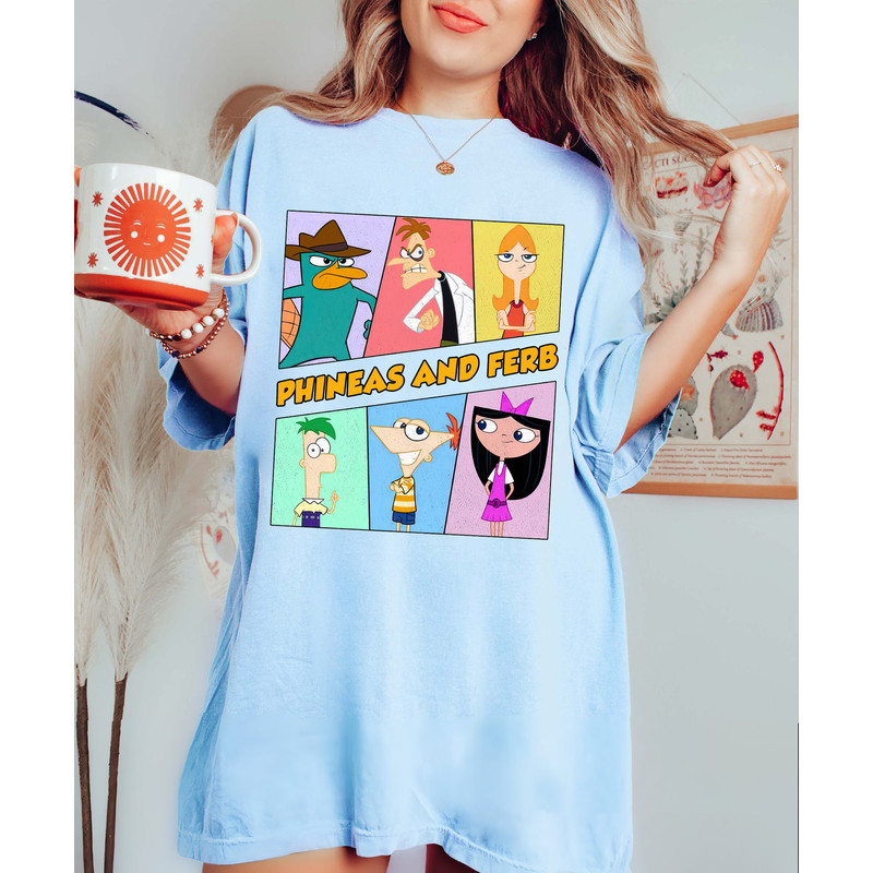 Retro Disney Phineas And Ferb Funny Cartoon Comfort Color Shirt, Disney Perry T-Shirt, Disney Phineas and Ferb Shirt, Disney Family Trip Tee - 4.jpg