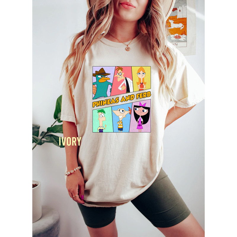 Retro Disney Phineas And Ferb Funny Cartoon Comfort Color Shirt, Disney Perry T-Shirt, Disney Phineas and Ferb Shirt, Disney Family Trip Tee - 5.jpg
