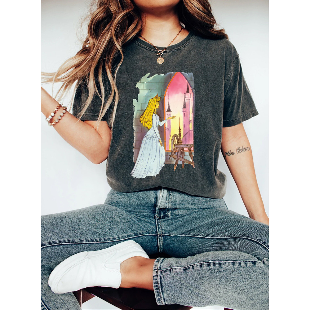 Retro Disney Princess Aurora Sleeping Beauty Once Upon Dream Comfort Color Shirt, Magic Kingdom Tee, Disney Princessland Character Tee - 3.jpg