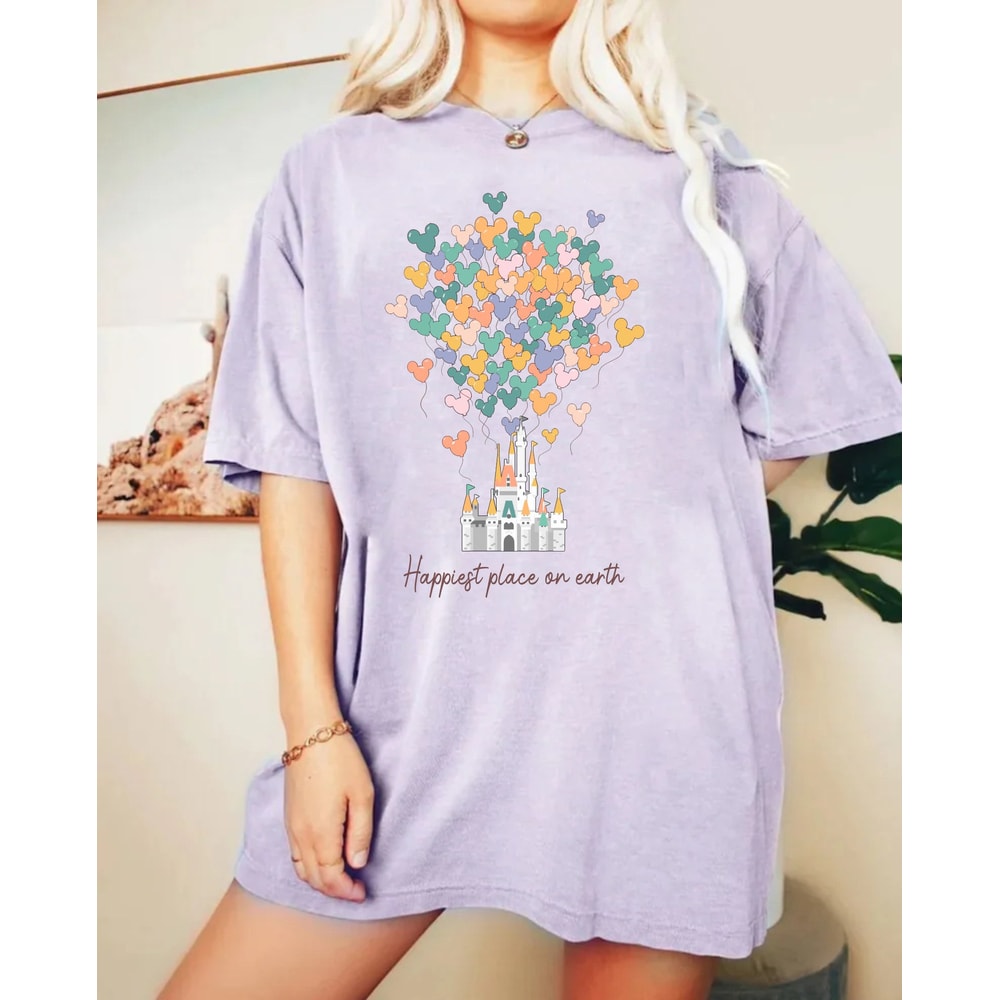 Disney Happiest Place On Earth Comfort ColorsĀ® Shirt, Disneyland Castle Shirt, Disney Trip Shirt, Disney World Shirt, Disney Family Shirt - 3.jpg