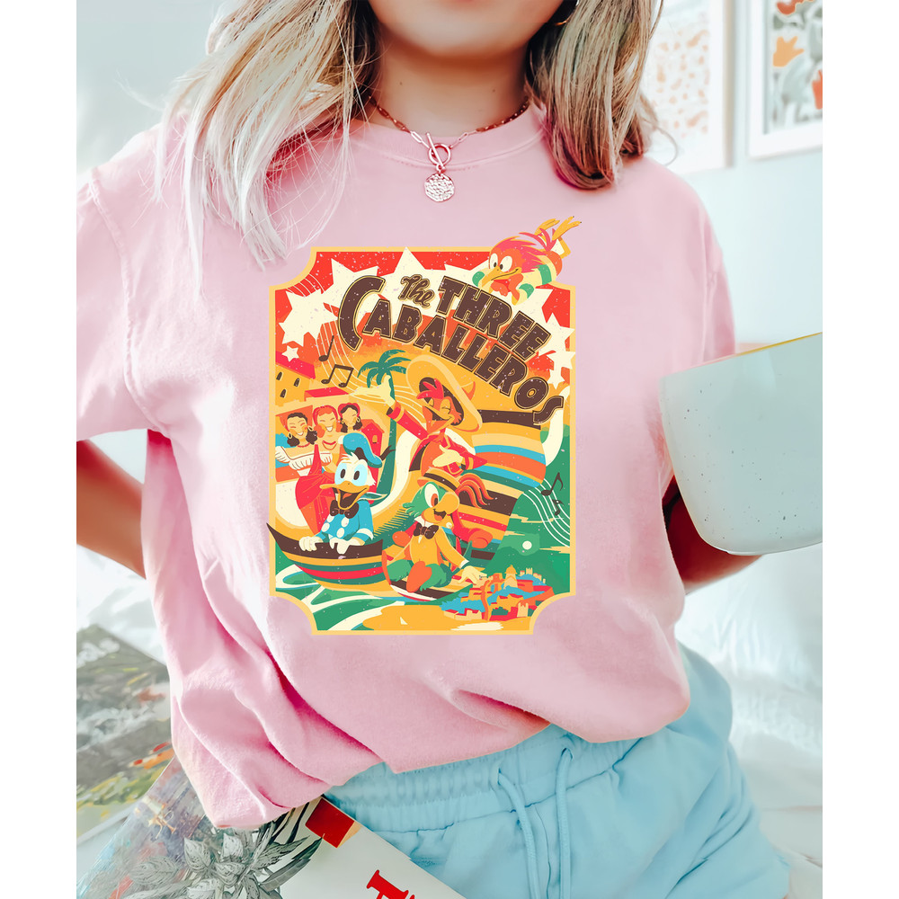 Retro Disney The Three Caballeros Comfort Color Shirt, Classic Donald Duck Jose Carioca Panchito Pistoles Shirt, Disneyland Family Trip 2023 - 3.jpg