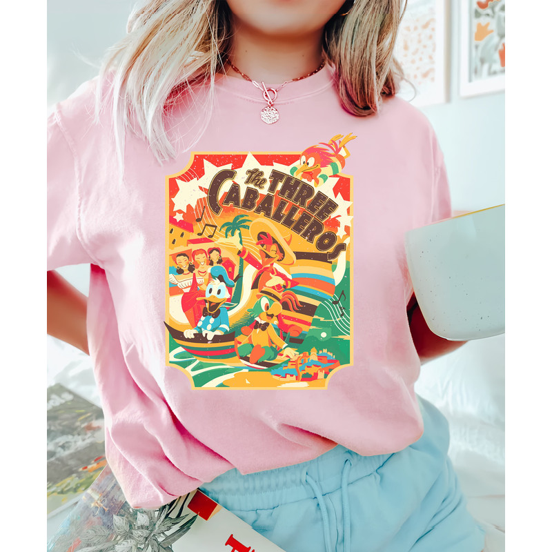 Retro Disney The Three Caballeros Comfort Color Shirt, Classic Donald Duck Jose Carioca Panchito Pistoles Shirt, Disneyland Family Trip 2023 - 3.jpg