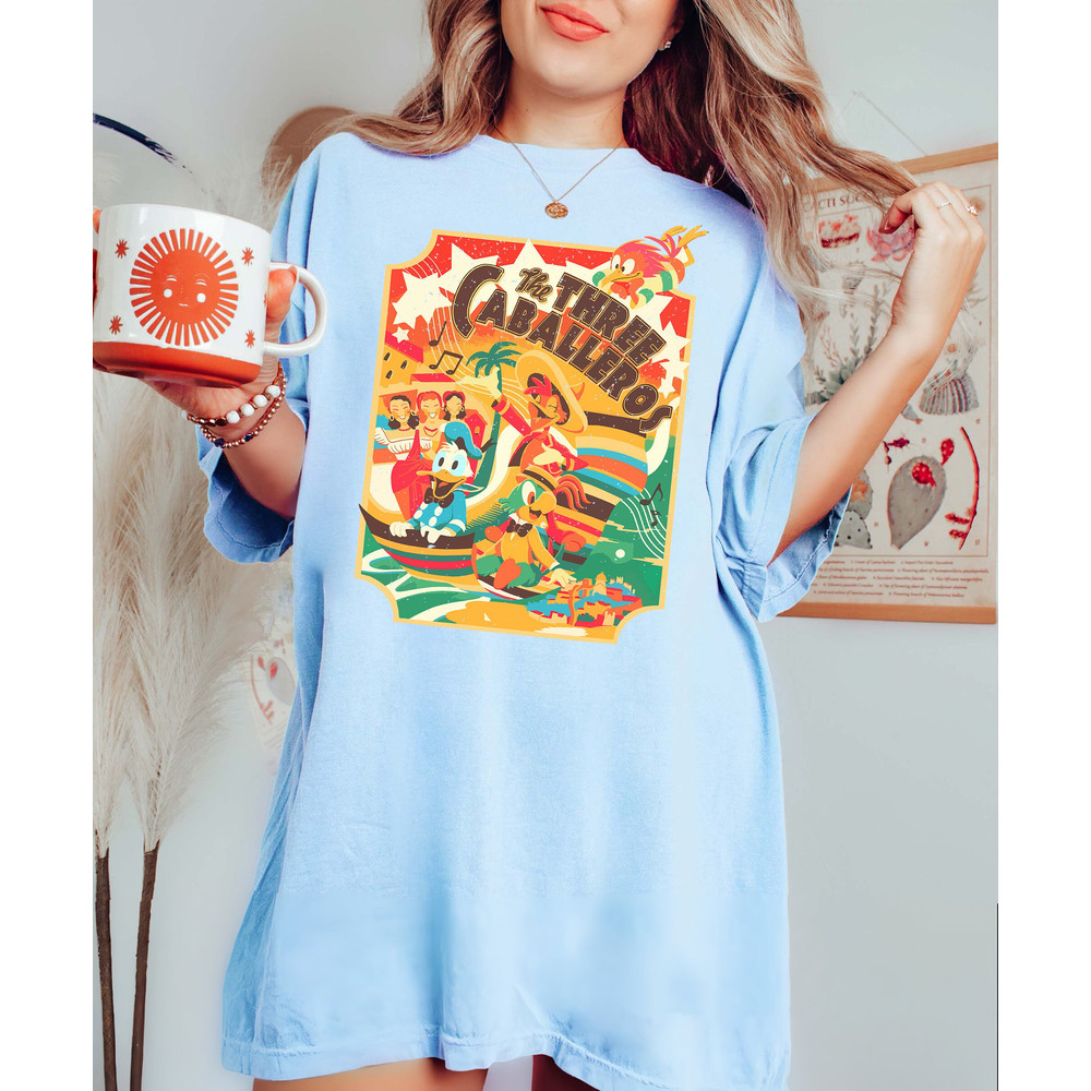 Retro Disney The Three Caballeros Comfort Color Shirt, Classic Donald Duck Jose Carioca Panchito Pistoles Shirt, Disneyland Family Trip 2023 - 4.jpg