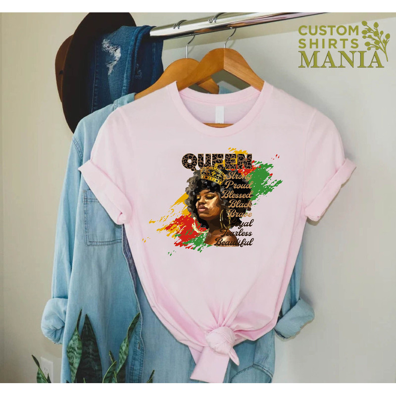 Black Queen Tshirt, Black Women Gift, Juneteenth T-Shirt, Black Women Shirt, Afro Lady Woman Tee, Strong Black Women, Black Girl Tee - 1.jpg