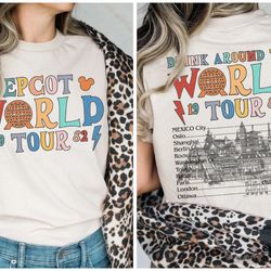 retro epcot world tour comfort colors shirt, epcot c
