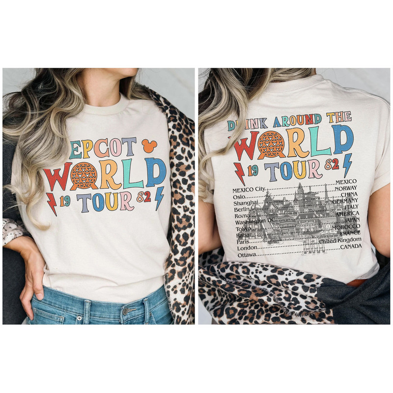 Retro Epcot World Tour Comfort Colors Shirt, Epcot Center 1982 Shirt, Drinking Around The World, Family Shirt, Disney Epcot World Tour Shirt - 1.jpg