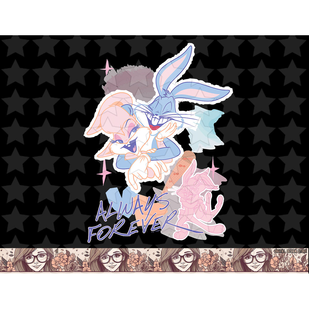 Looney Tunes Valentines Day Lola Bugs Bunny Always Forever png, sublimation, digital download .jpg