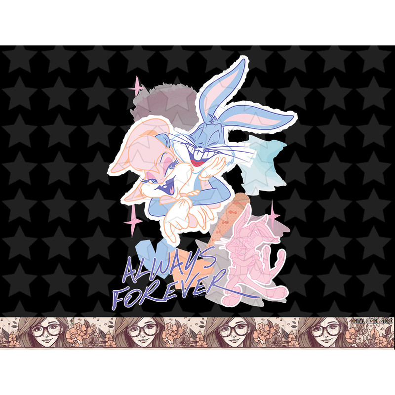 Looney Tunes Valentines Day Lola Bugs Bunny Always Forever png, sublimation, digital download .jpg