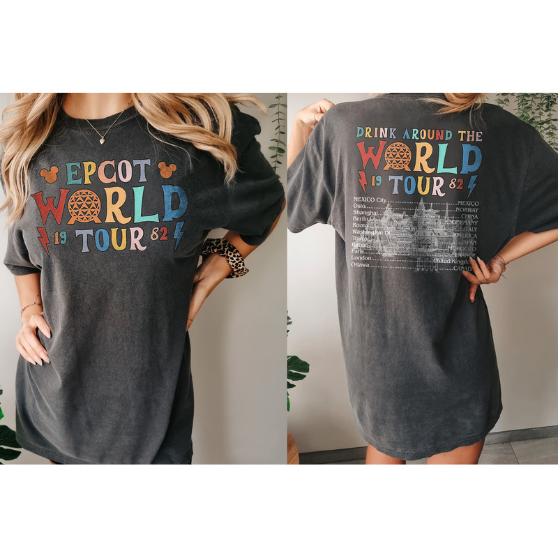 Retro Epcot World Tour Comfort Colors Shirt, Epcot Center 1982 Shirt, Drinking Around The World, Family Shirt, Disney Epcot World Tour Shirt - 2.jpg