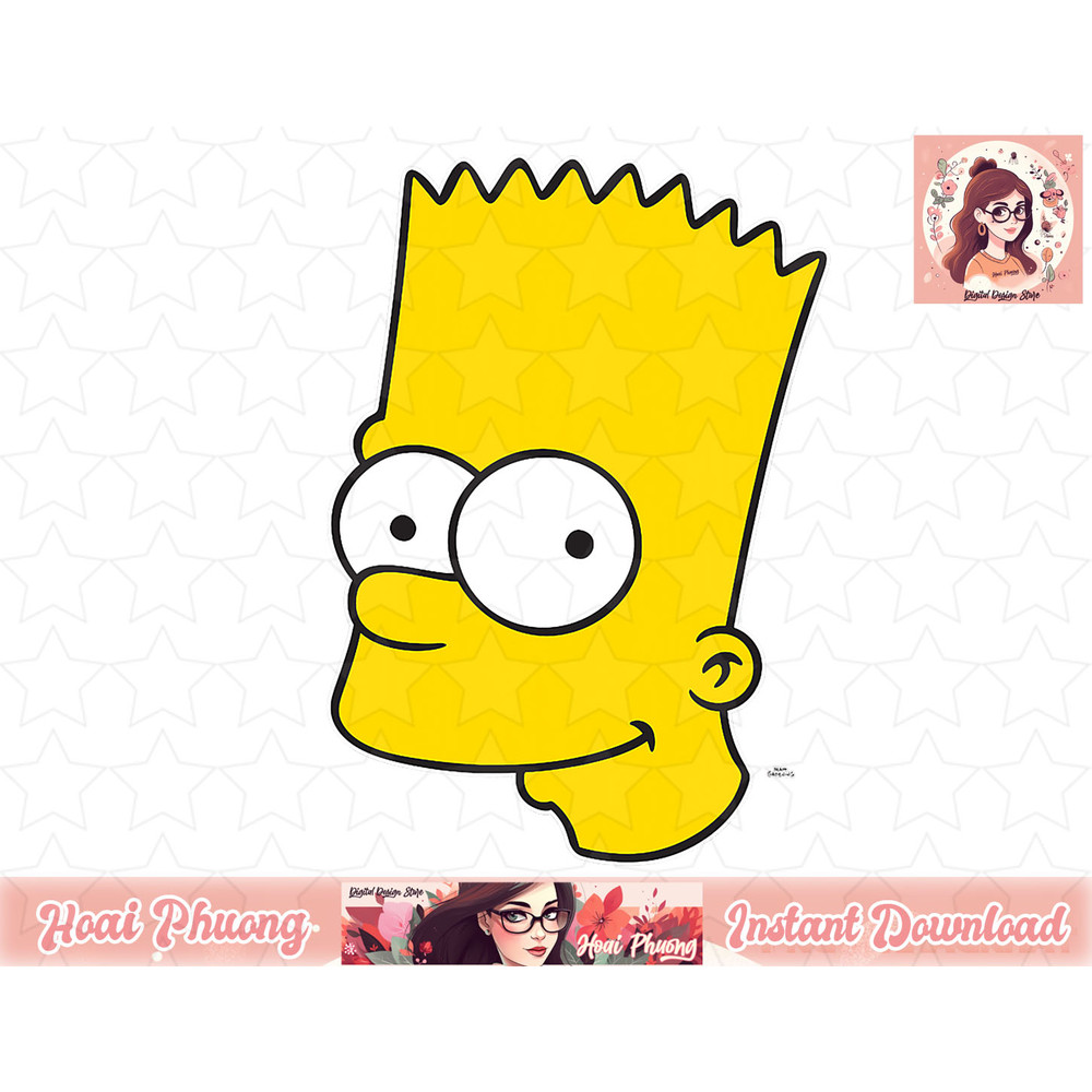 The Simpsons Bart Simpson Face png, instant download.jpg