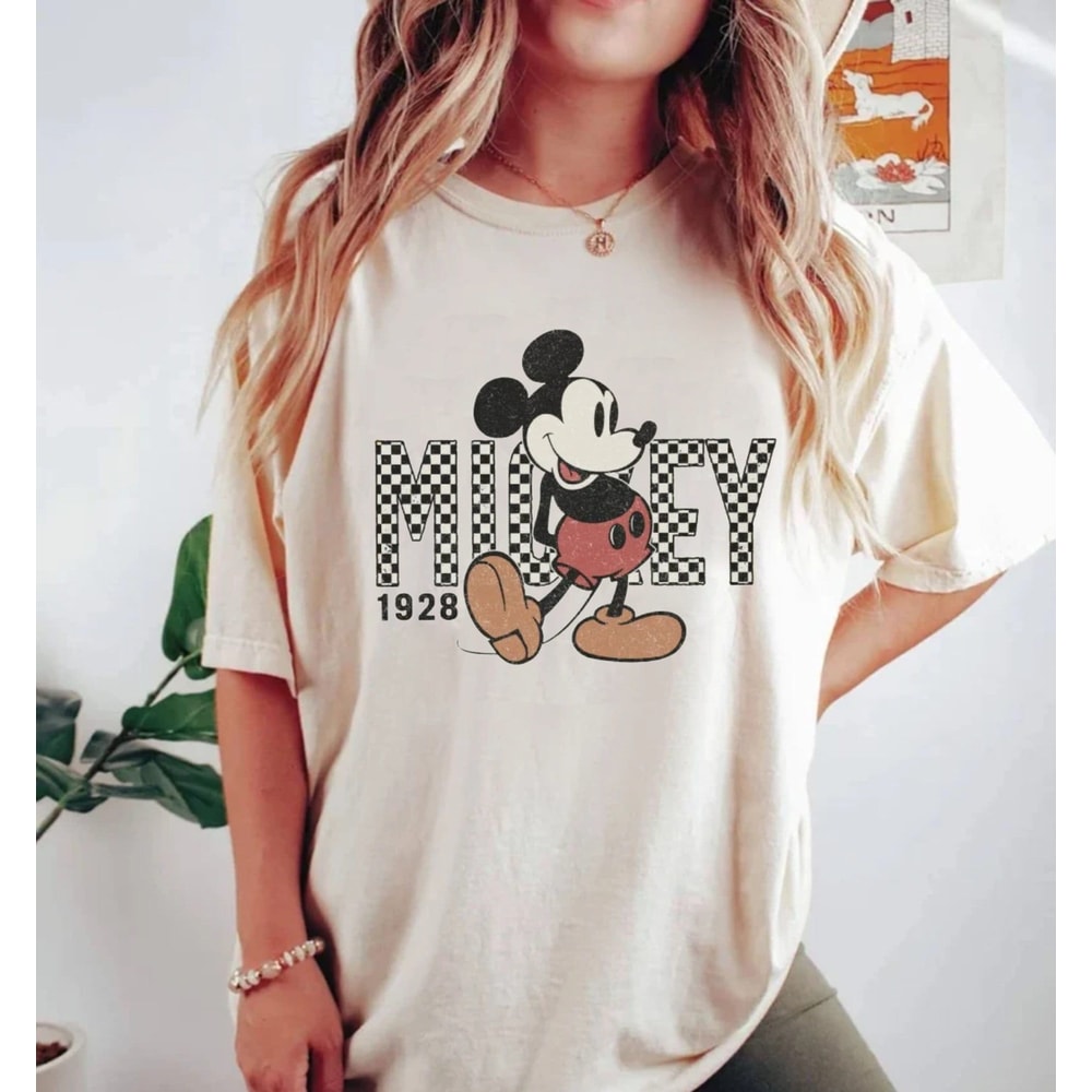 Disney Mickey Checkered Comfort Colors® Shirt, Disney Mouse Shirt, Disney Family Trip Shirt, Disney Vacation Shirt, Disneyworld Shirt - 1.jpg