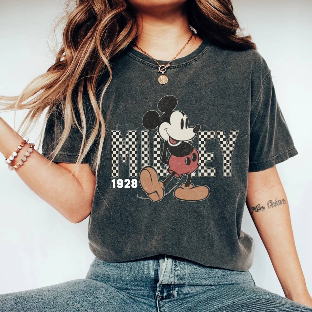 Disney Mickey Checkered Comfort Colors® Shirt, Disney Mouse Shirt, Disney Family Trip Shirt, Disney Vacation Shirt, Disneyworld Shirt - 2.jpg