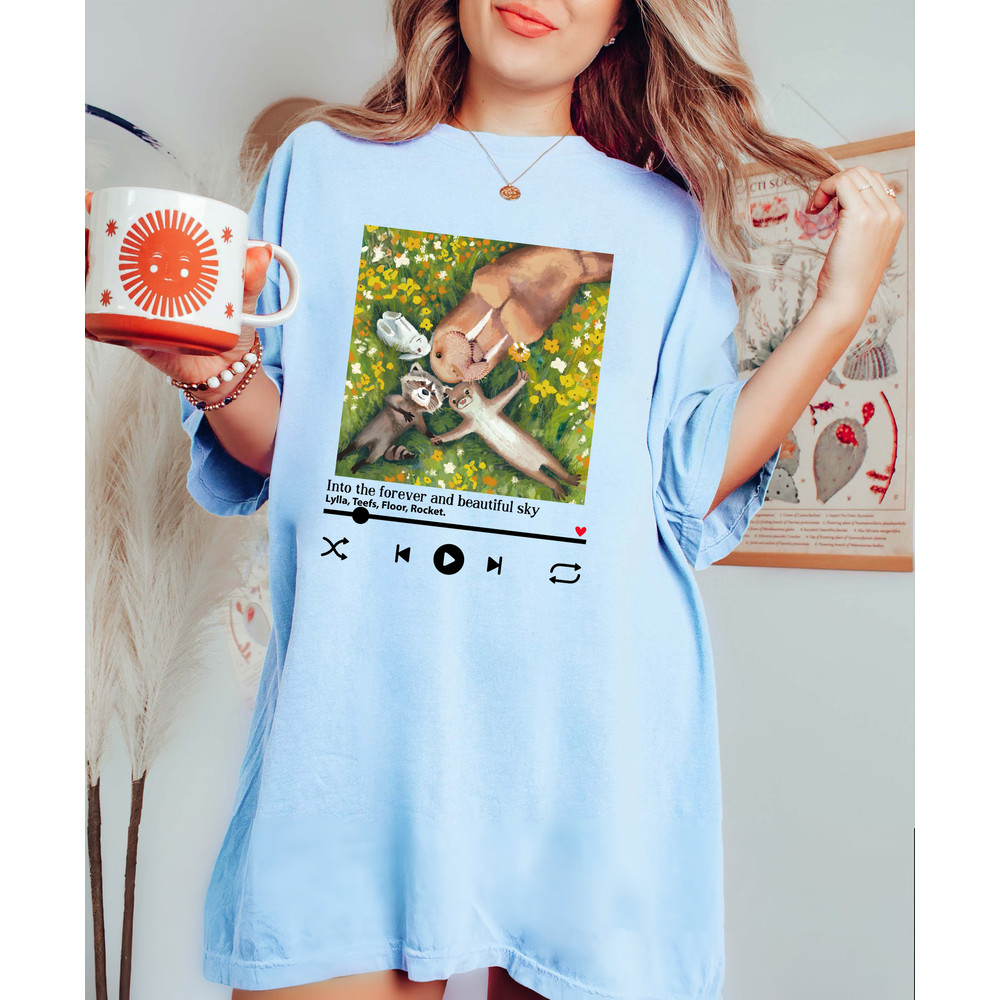 Retro Lylla Rocket Floor Teefs Comfort Color Shirt, Guardians of the Galaxy 3 Unisex T-Shirt, Disney Into The Forever And Beautiful Sky Tee - 4.jpg