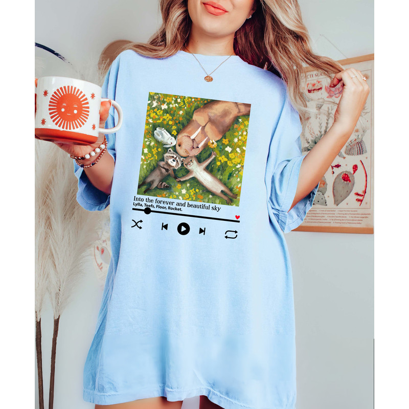 Retro Lylla Rocket Floor Teefs Comfort Color Shirt, Guardians of the Galaxy 3 Unisex T-Shirt, Disney Into The Forever And Beautiful Sky Tee - 4.jpg