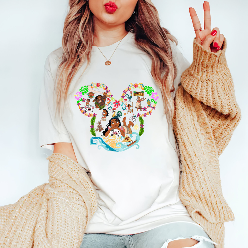 Retro Moana and Maui Mickey Ears Comfort Color Shirt, Disney Cool Moana T-Shirt, Moana Movie Crewnecks, Family Trip Tee, Moana Family Shirt - 3.jpg