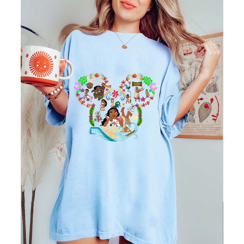 Retro Moana and Maui Mickey Ears Comfort Color Shirt, Disney Cool Moana T-Shirt, Moana Movie Crewnecks, Family Trip Tee, Moana Family Shirt - 5.jpg