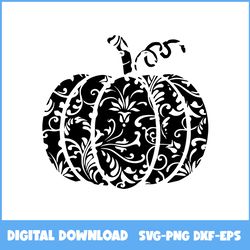 floral pumpkin halloween svg, pumpkin svg, floral halloween svg, halloween svg, ai digital file